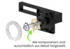 An exploded view of a door handle mechanism, showing its components and a text description. Produktbild-Vorschau