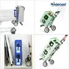A collage of four images showing different aspects of Andersen Scala Shopper Plus Hente Thermofach mint. Produktbild-Vorschau