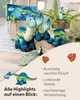 Nici Kissen Dino Snackilus blau/grün 43 x 25 cm Produktbild-Vorschau 5