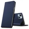 A dark blue flip case for an iPhone is shown in a studio setting. Produktbild-Vorschau