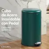CASABEL Cubo de basura de cocina redondo 30L, acero Vista previa de la imagen del producto 2