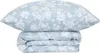 A folded duvet and pillow with a floral pattern on a white background. Podgląd zdjęcia produktu