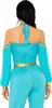 The back view of a woman wearing a blue and gold oriental-style costume. Produktbild-Vorschau