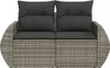 vidaXL Gartensofa 2-Sitzer mit Kissen Grau Poly Rattan Produktbild-Vorschau 3