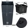 A product image showing a tall planter with dimensions and a separate insert with its dimensions and capacity. Náhled obrázku produktu