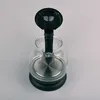 Top-down view of a clear glass electric kettle with a black lid open and a black base. Náhled obrázku produktu