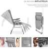 2 chaises de jardin pliantes en aluminium avec appui-tête Voir les images du produit 3