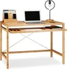 Relaxdays Computertisch Holz, Tastaturauszug, Bürotisch Produktbild-Vorschau 1