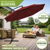 tillvex slnečník červený Ø 300 cm závesný slnečník záhradný Náhľad obrázku produktu 3