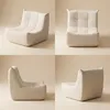Chenille Bodensessel Beige, 1-Sitzer Loungesessel für Produktbild-Vorschau 3