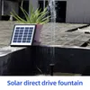 A solar-powered fountain with a plant in a pot, set against a tiled background. Náhled obrázku produktu