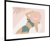 MuchoWow® Gerahmtes Poster Frau - Strandhut - Pastell 90x60 Produktbild-Vorschau 1