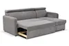 A dark gray sectional sofa with its bed mechanism extended. Produktbild-Vorschau