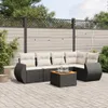 vidaXL 6-tlg. Garten-Sofagarnitur mit Kissen Schwarz Poly Produktbild-Vorschau 2