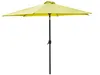 A yellow patio umbrella with a black pole against a white background. Produktbild-Vorschau