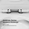 Close-up of toilet seat hinges with descriptive text. Produktbild-Vorschau