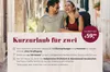 A couple laughing and enjoying themselves, with promotional text overlayed. Produktbild-Vorschau