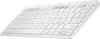 A white Samsung Bluetooth keyboard shown from a diagonal angle against a white background. Produktbild-Vorschau