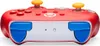 A close-up, front-facing view of a red and white gaming controller with blue accents. Anteprima dell’immagine prodotto