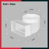 A white plastic ventilation duct connector with dimensions indicated by dashed lines and measurements. Produktbild-Vorschau