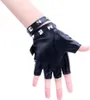 Punk Nieten Halbfinger Leder Performance Kostüm Fingerlose Produktbild-Vorschau 3