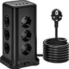 12 Fach Mehrfachsteckdose mit 4 USB Steckdosenturm Produktbild-Vorschau 1