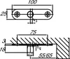 Technical drawing showing dimensions and specifications of a door fitting. Produktbild-Vorschau