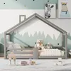 Hausbett 90 x 200 cm,Kinderbett mit Schornstein Produktbild-Vorschau 1