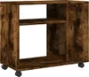 vidaXL Bočný stolík s kolieskami, údený dub 70x35x60 cm Náhľad obrázku produktu 7