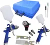 2x HVLP Spraypistole Lackierpistole Set Druckminderer Produktbild-Vorschau 1