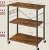 VASAGLE Küchenwagen mit 3 Ebenen, 6 Haken, 40 x 80 x 89 cm, Produktbild-Vorschau 7