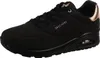 A single black Skechers sneaker with rose gold accents is shown from the side against a white background. Voir les images du produit