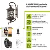 Außenleuchte Rustikal Schwarz-Braun Wandlaterne Garten Haus Produktbild-Vorschau 2