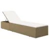 Lettino prendisole in poly rattan marrone e bianco crema Anteprima dell’immagine prodotto 1