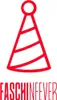 A red outline of a party hat with stripes, and the text "FASCHINFEVER" below it. Produktbild-Vorschau