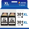 The image shows the packaging of two black ink cartridges, with the brand name and product details displayed. Produktbild-Vorschau