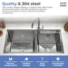 ANW HOME Nerezový kuchynský drez 78x43 cm, dvojkomorový Náhľad obrázku produktu 4