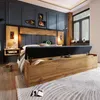 A modern bedroom with a large bed, bedside tables, and a window. Podgląd zdjęcia produktu