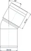 Poloplast POLO-KAL XS, ohyb, DN 50/30, 1 ks. Náhled obrázku produktu 4