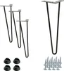 Zestaw 4 nóżek meblowych Hairpin, wysokość 41 cm, czarne Podgląd zdjęcia produktu 1