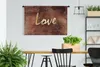MuchoWow® Wandteppich Wandbehang Zitat - Liebe - Braun - Produktbild-Vorschau 2