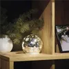 LED Weihnachtskugel aus Glas - Schneeflocken, 12 cm, 3x AA, Innen, warmweiss, Timer Produktbild-Vorschau