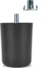 A black furniture foot with a threaded bolt and a separate metal insert nut. Náhled obrázku produktu