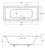 Badewanne Rechteck 180x80 mit Wannenträger, Ablaufgarnitur Produktbild-Vorschau 11
