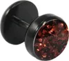 Fake Plug Ohrstecker schwarz Glitterline in verschiedenen Produktbild-Vorschau 1