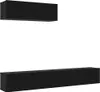 vidaXL TV-kast set, 3 stuks, zwart, eikenlook, houtvezel Productafbeelding-voorbeeld 1