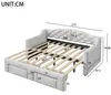 Merax Gepolstertes Tagesbett, Ausziehbar 90x200 bis 180x200 Produktbild-Vorschau 5