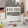 Kinderbank mit Stauraum Weiß und Grau 60x30x55 cm MDF Produktbild-Vorschau 2