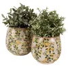 Clayre & Eef Pot de fleurs Ø 18x17 cm Beige Jaune Céramique Voir les images du produit 3