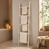 Deko-Leiter KEPALA H150cm White-Wash Teak Handtuchhalter Produktbild-Vorschau 1